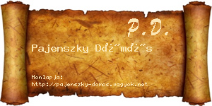 Pajenszky Dömös névjegykártya